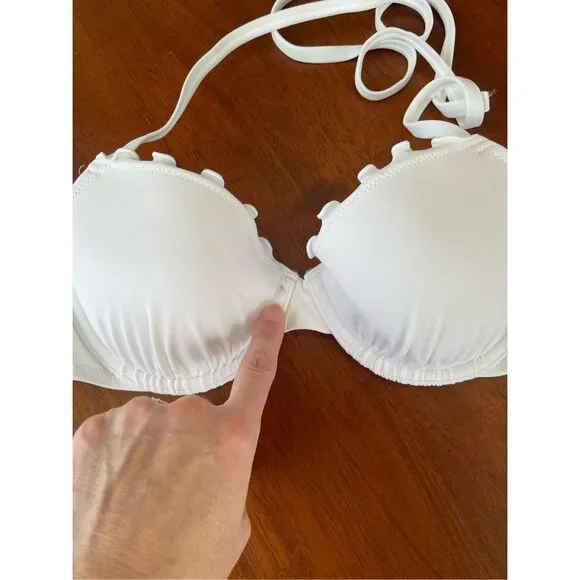 NWT Shade & Shore white halter bikini top Size 36 B - Picture 5 of 5
